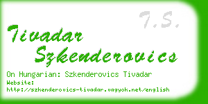 tivadar szkenderovics business card